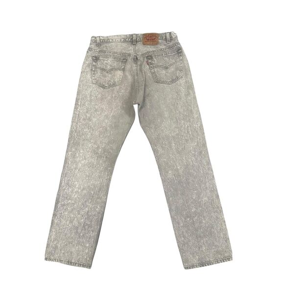 Vintage Levis 501 Jeans Mens 33x29 Gray Acid Wash Button Fly Made in USA 80s - Picture 8 of 12